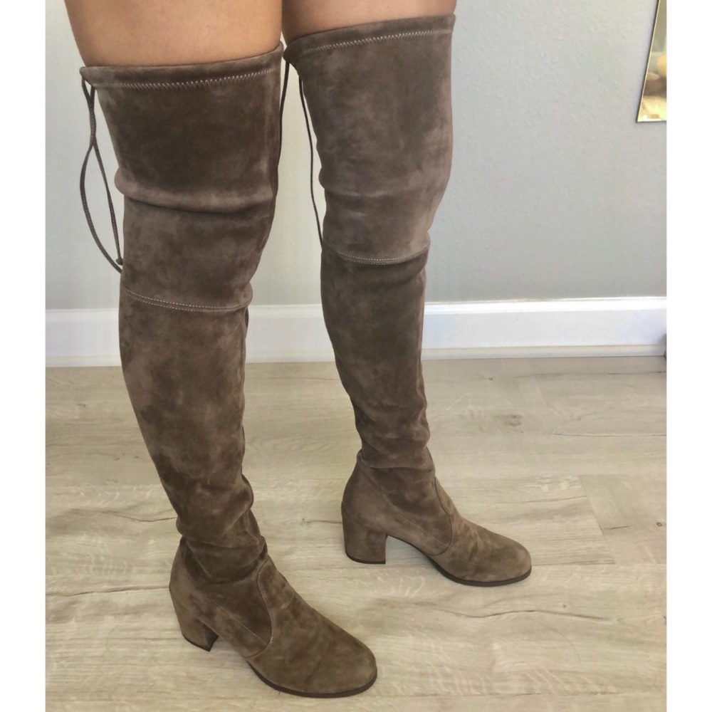 Stuart Weitzman Tieland Suede Over Knee High Boots